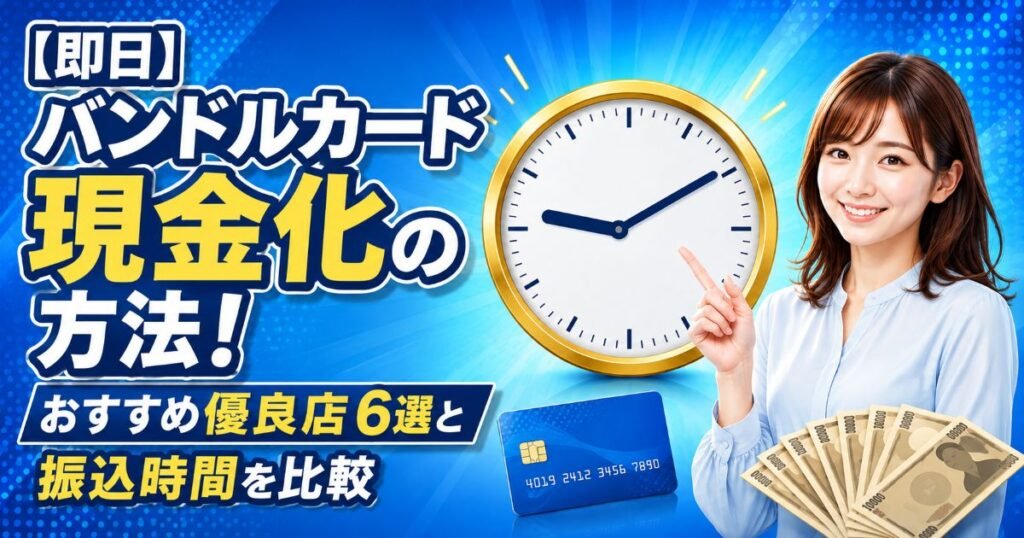 【即日】バンドルカード現金化の方法！おすすめ優良店6選と振込時間を比較